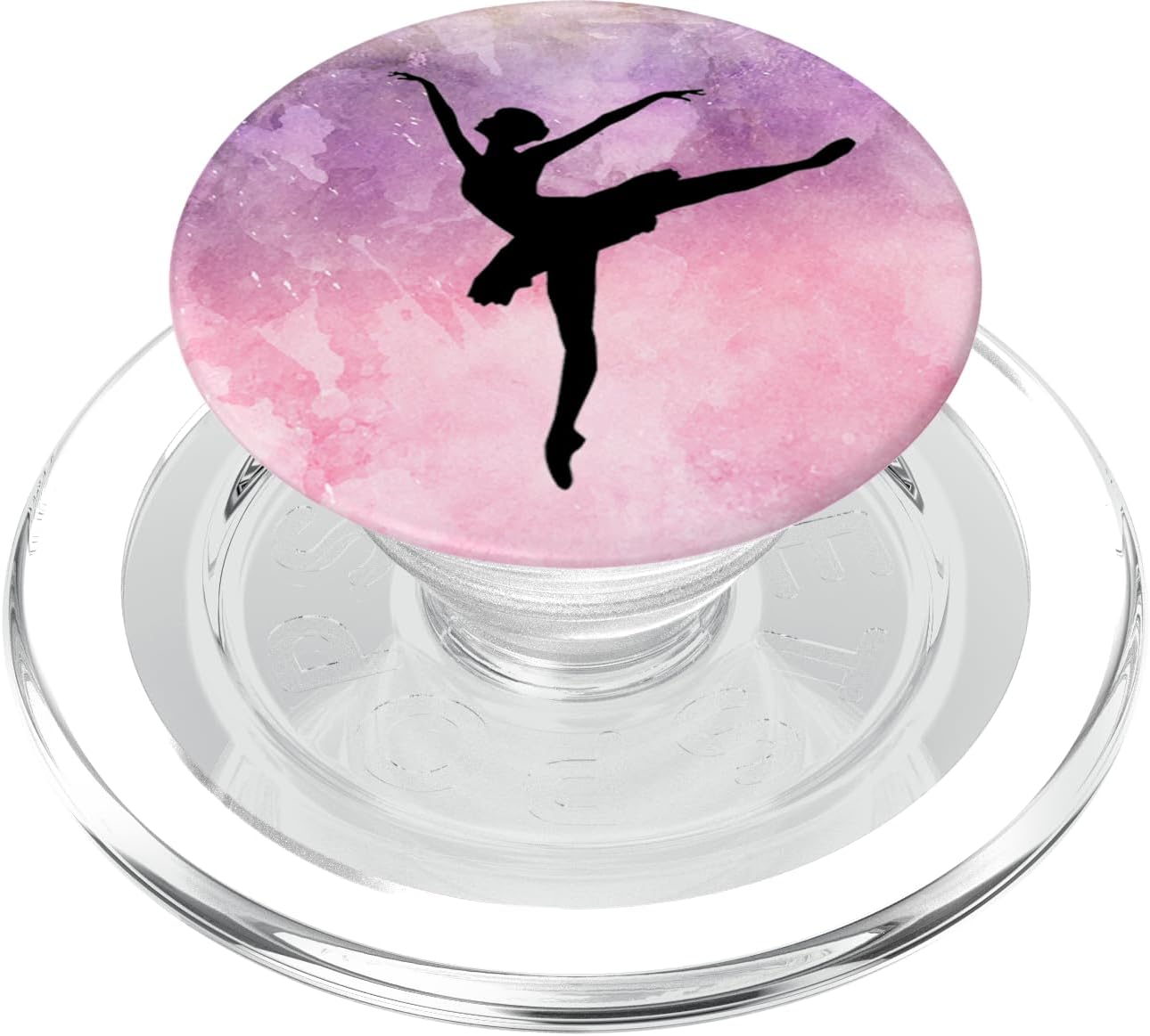 Pink Watercolor Dance Ballet Girls Gift PopSockets PopGrip: Swappable Grip for Phones & Tablets PopSockets PopGrip for MagSafe