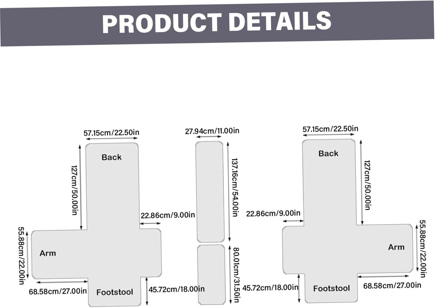 Loveseat Recliner Cover with Console Waterproof Non-Slip Recliner Cover with Elastic Straps Sofa for Double Reclining