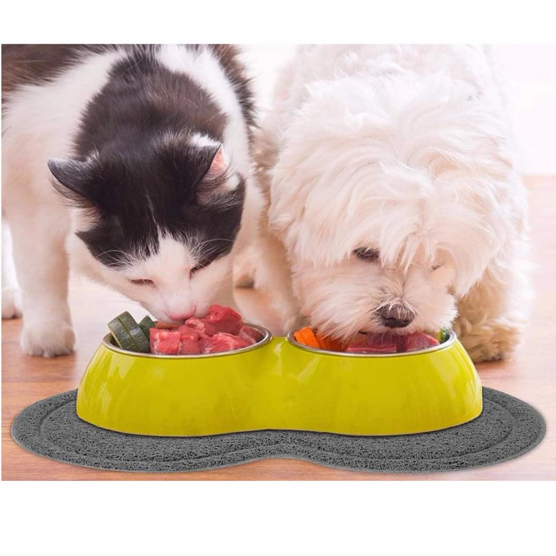 PARENCE.- Tappetino antiscivolo per cani e gatti – Fondo ciotola 46x26 cm – Protezione del pavimento e cibo pulito – Ingombro e design dei pesci