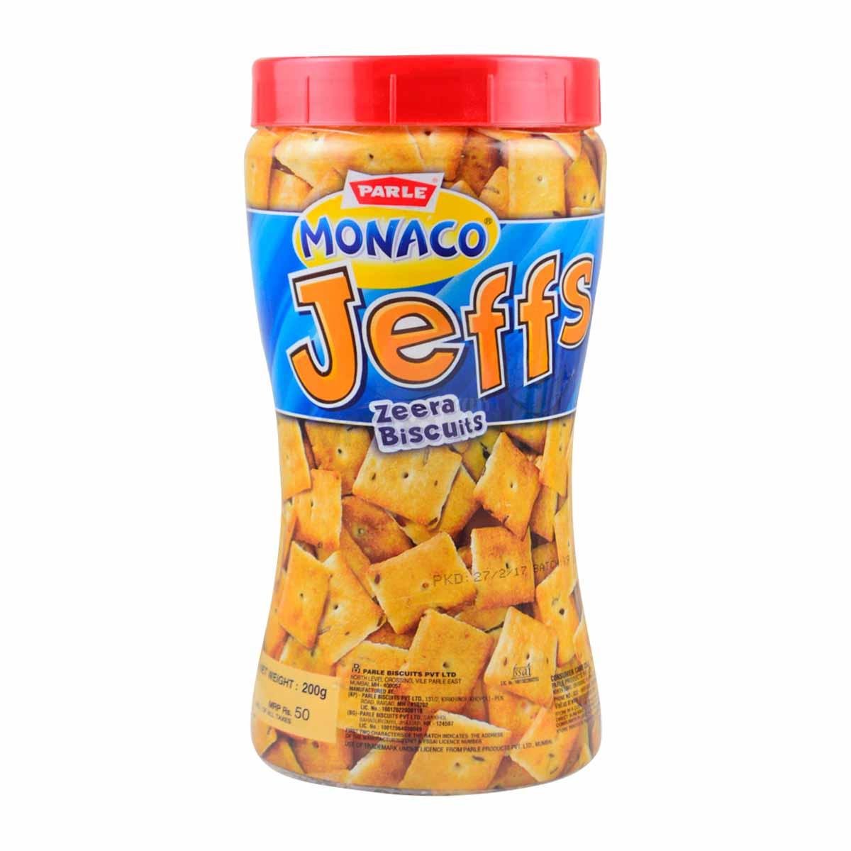 Parle Monaca Jeffs - Zeera Biscuits, 200g Pack