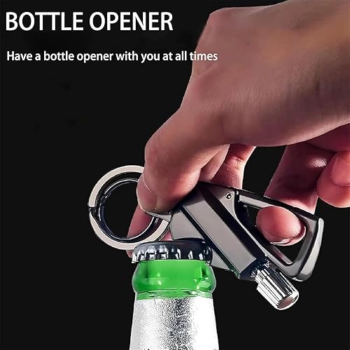 Miniatura 3 de Encendedor infinito permanente, encendedor de llavero con llavero multiherramienta, abrebotellas, fósforo reutilizable, para supervivencia al aire