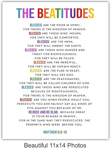 Miniatura 5 de LARGE 11x14 - Ten Commandments Wall Decor - Psalm 91 - Lords Prayer Wall Art - Religious Wall Decor - Christian Wall Art - Beatitudes Wall Art -