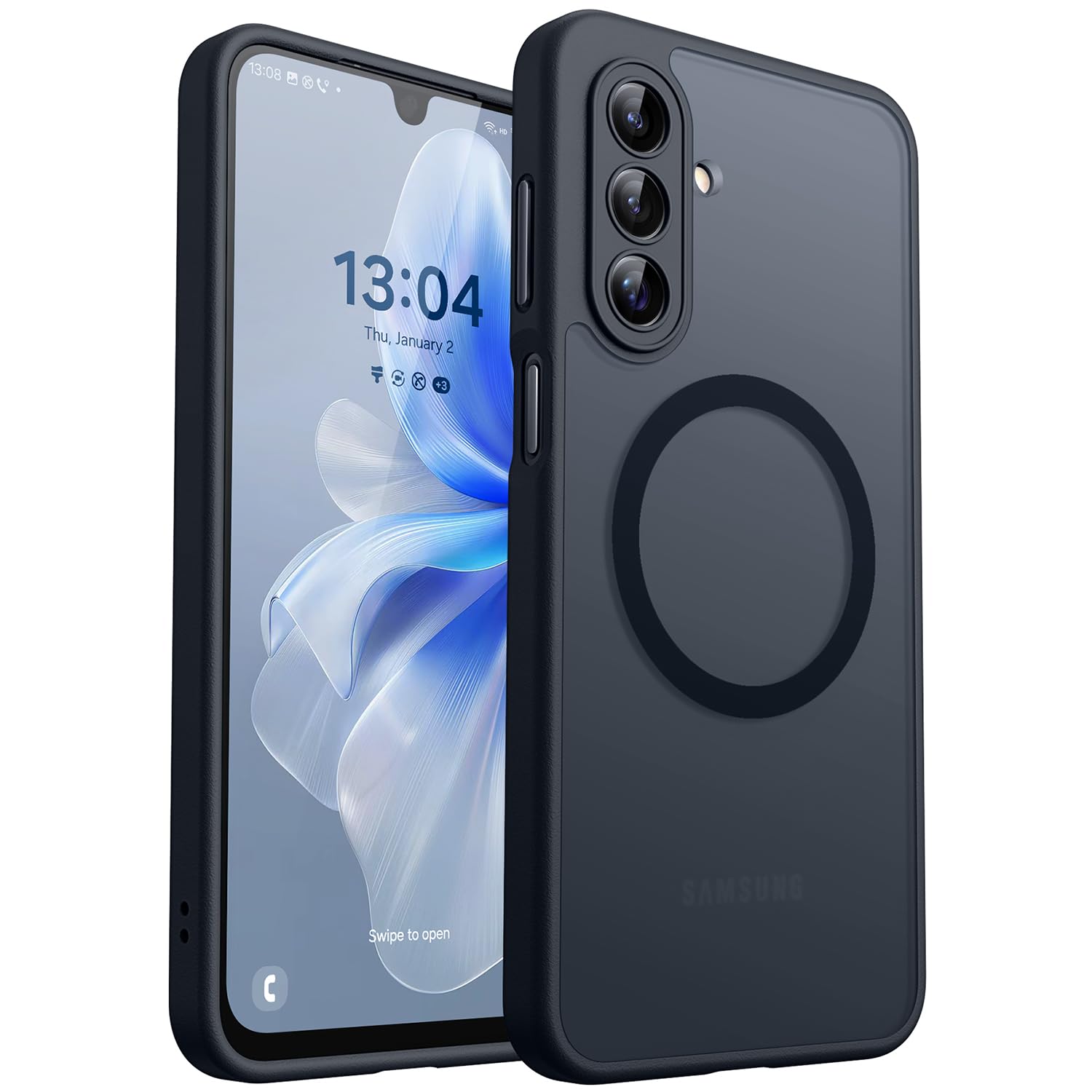 CANSHN für Samsung Galaxy A17 Hülle mit Kameraschutz für Magsafe (TOP Militärschutz & Magnetkraft) Extrem Haltbarkeit Handyhülle A17 Case - Transluzente Matt Schwarz