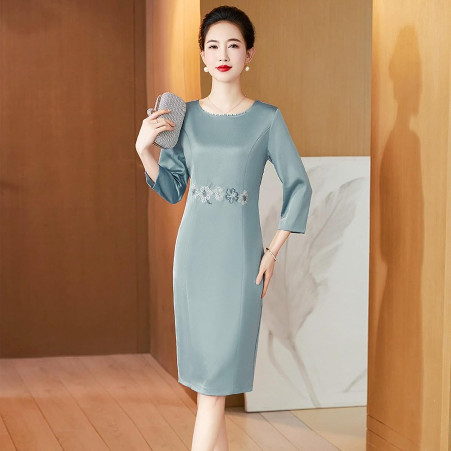Aoleaky Women's 2 Piece Wedding Guest Dress Set with Jacket Coverage
