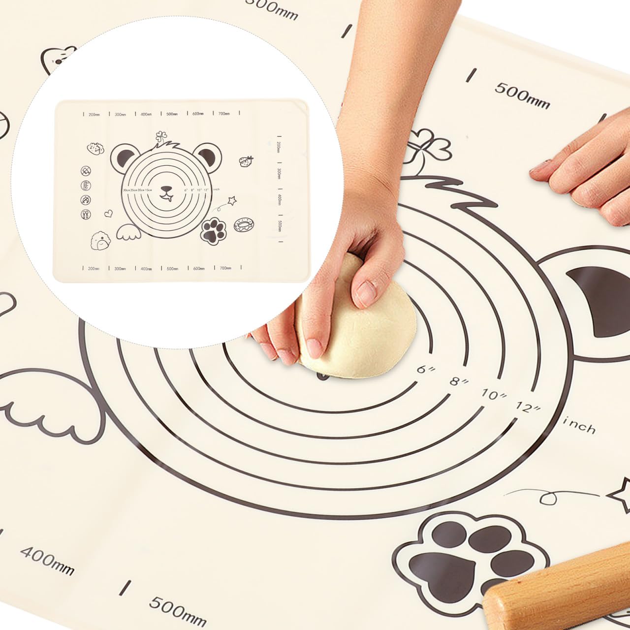 WOONEKY Alfombrilla De Antideslizante De De Alimenticio Para Repostería y Cocina Esterilla Multifuncional Para y Diseño Tapete Resistente Adherente