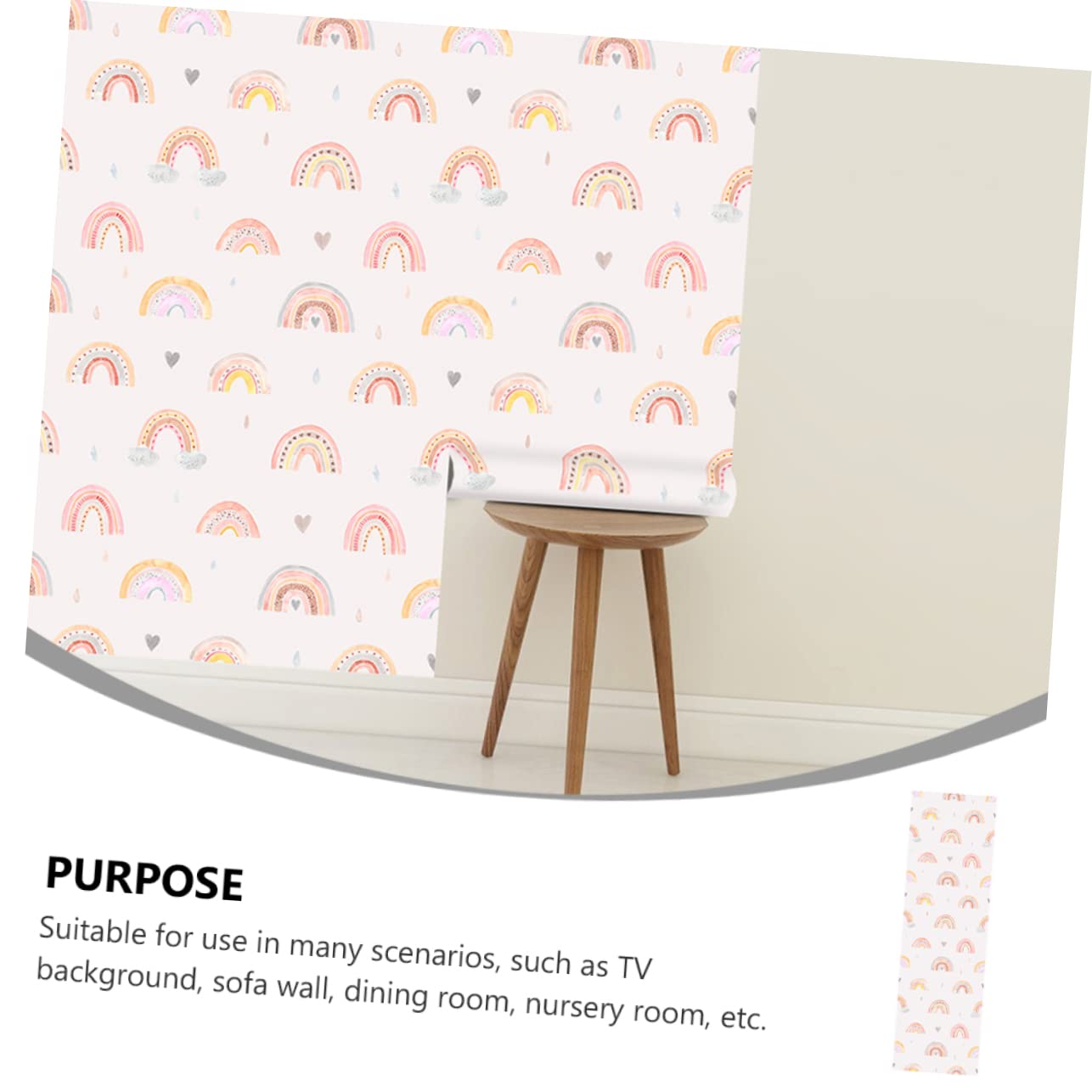 1ensemble Autocollant Mural Garçon Fille Avec Motif Arc-ciel Décoration Pour Chambre Garçon Fille Facile à Appliquer Retirer Sans Résidu Design Ludique Pour