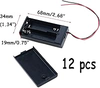 Vista 2 de Semetall Interruptor de encendido/apagado con caja de batería AA, paquete de 12 2 soportes de batería AA de 1.5 V con interruptor y tapa, caja