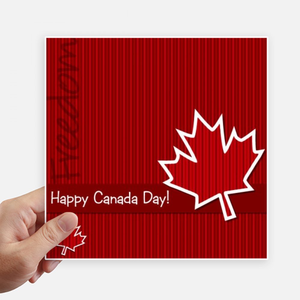 Autocollants Canada Happy Day DIYthinker - Lot de 4 stickers carrés de 20cm pour déco multicolore