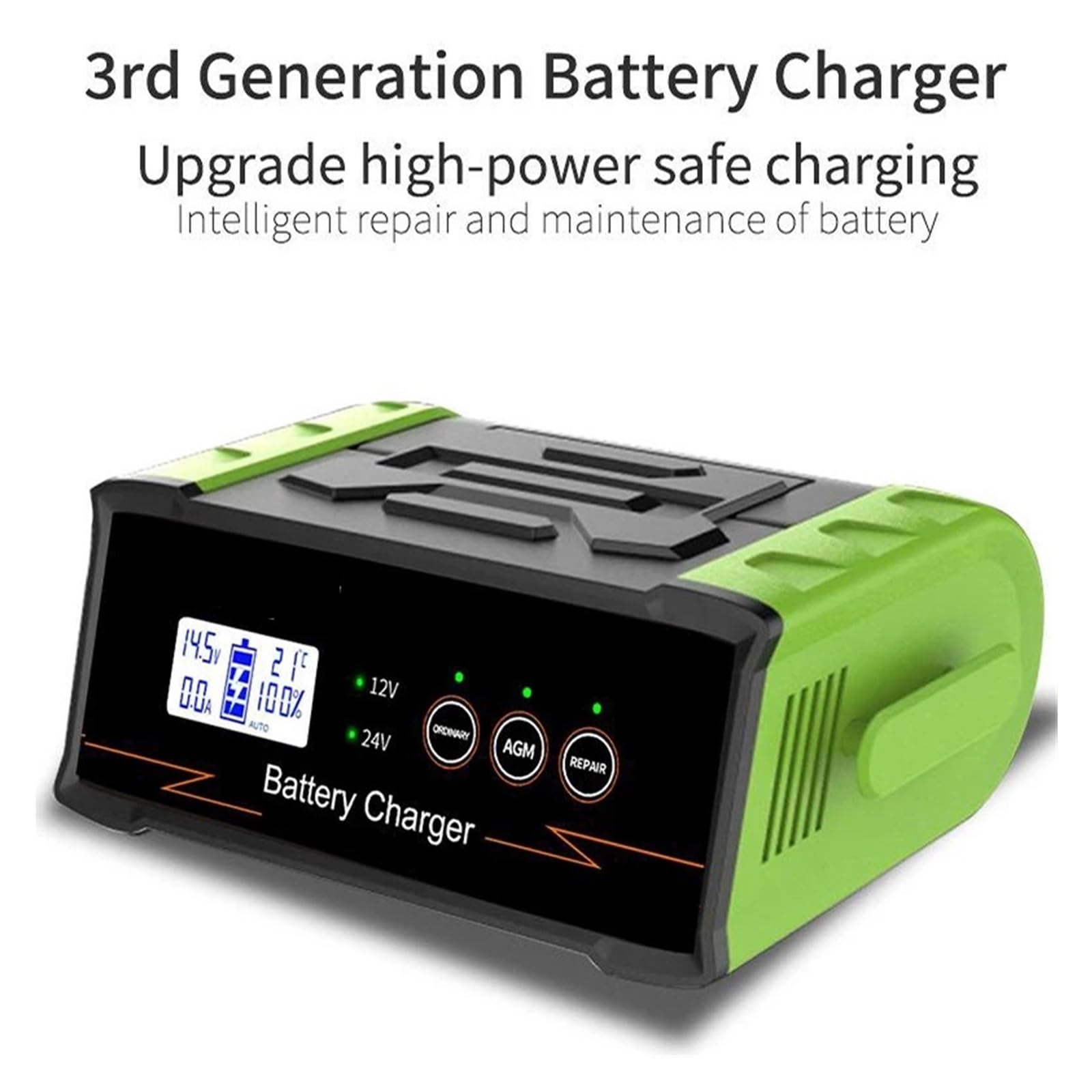 Cargador De Batería De Coche De 400W, Cargador De Batería Inteligente De Alta Potencia, Reparación De Pulso Inteligente, Coche, Camión, Barco, Motocicleta