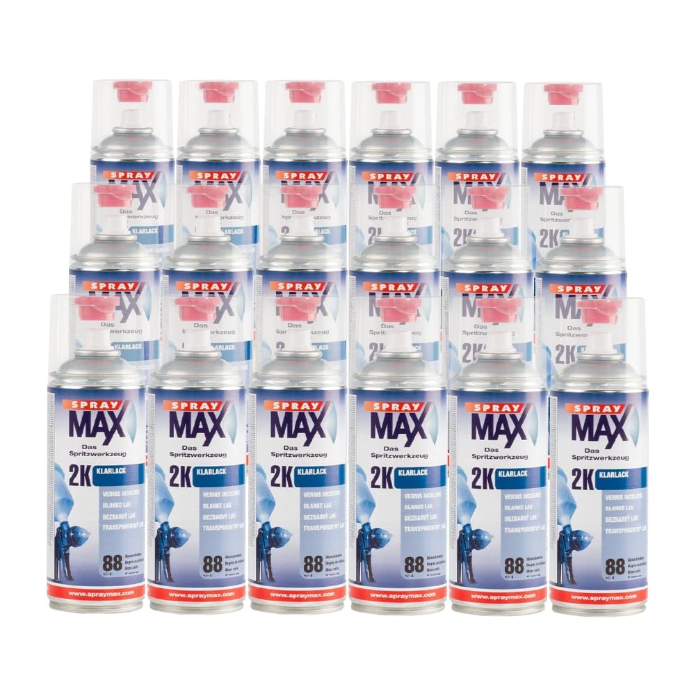 Graff-City Spray Max 2K Clear Coat - 18 unidades de barniz transparente mate - Paquete de 18 latas de 400 ml