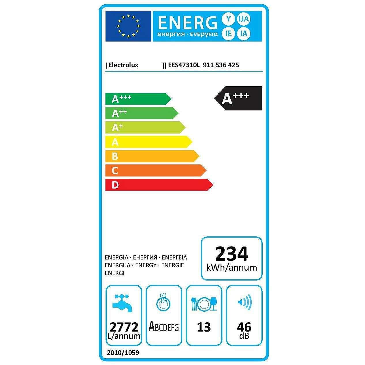 Electrolux EES47310L lavavajilla Totalmente Integrado 13 Cubiertos A+++