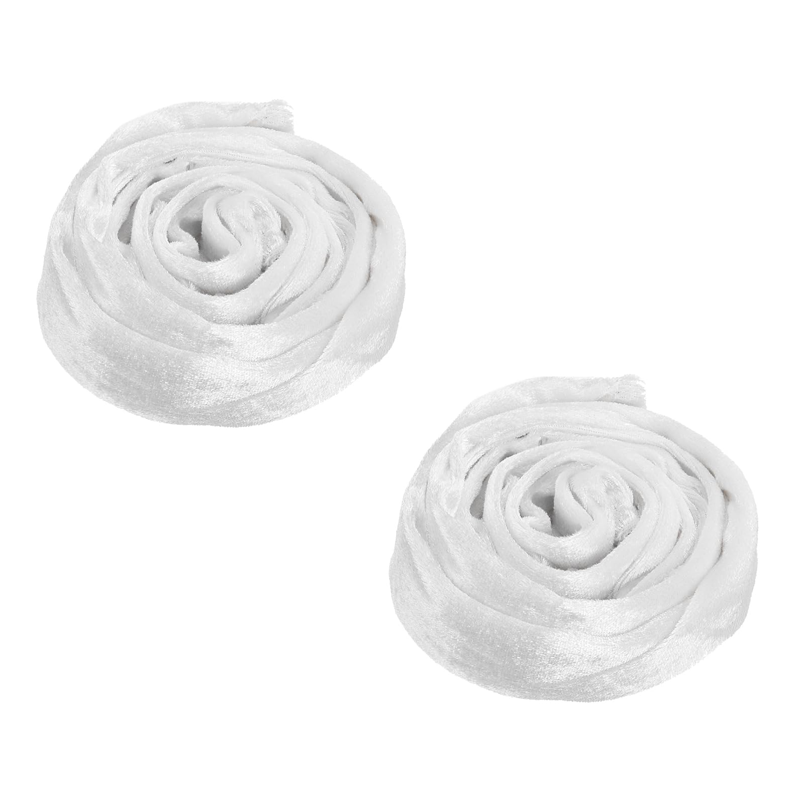 PATIKIL 3.3ft Chandelier Chain Cord Cover, 2 Pcs Velvet Cloth Fabric Chain Sleeve Decorative Cord Covers for Chandelier Wires Swing Cable, Hook and Loop Fastener Style, White