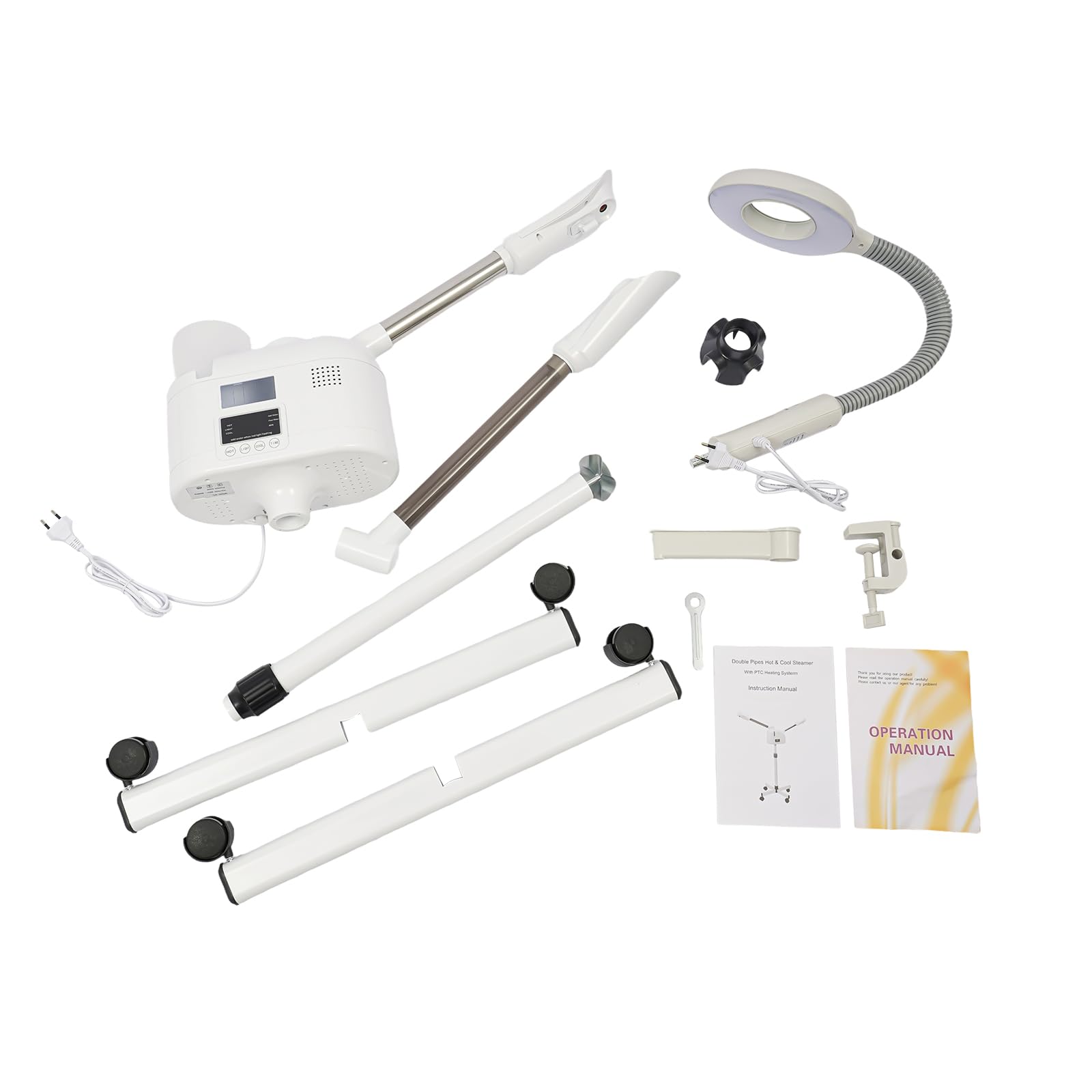 Gesichtsdampfer Professioneller 3 in 1 Bedampfer Kosmetik mit LED Lupenleuchte Facial Steamer Gesichtsdampfgerät für Salon oder Zuhause (650W)