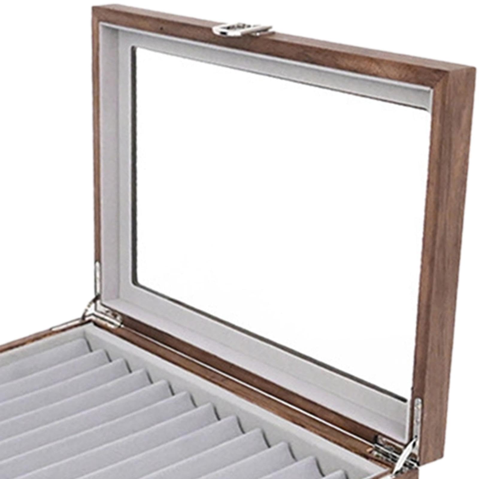 Generic 3 Stöckige Stiftebox Aus Holz mit 34 Fächern Und Transparentem Deckel – Ideal für Bürobedarf Und Als Aufbewahrungsbox, Schwarz