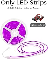 Vista 2 de YM E-Bright - Tira de luz LED de neón púrpura de 5M 16.4 pies 600SMD, lámpara de cuerda de silicona para letrero, barra, hogar, edificio, decoración