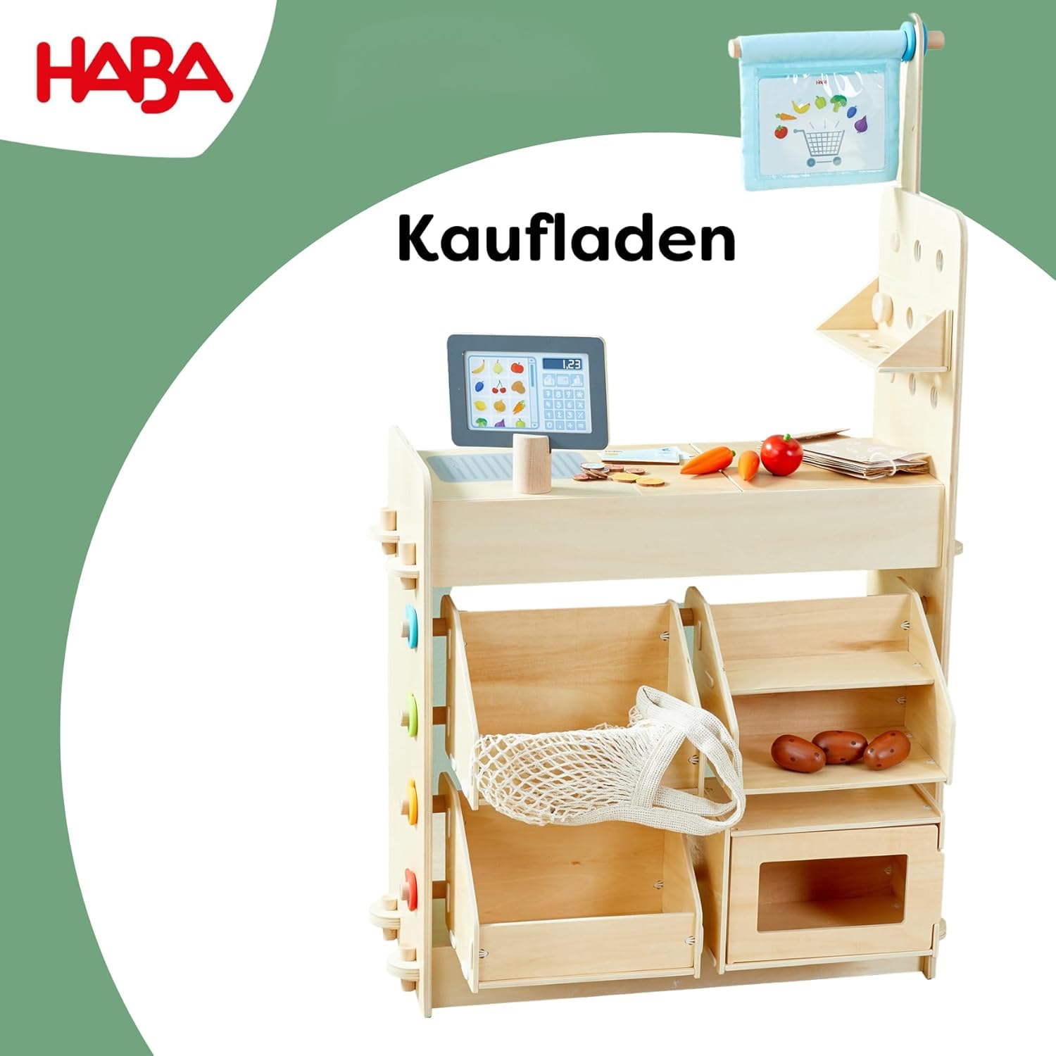 HABA Creative Play 3 in 1 - Spielküche, Kaufladen & Werkstatt für Kinder ab 3 Jahren - Werkzeugloser Aufbau & Einfacher Wechsel - 2011830001