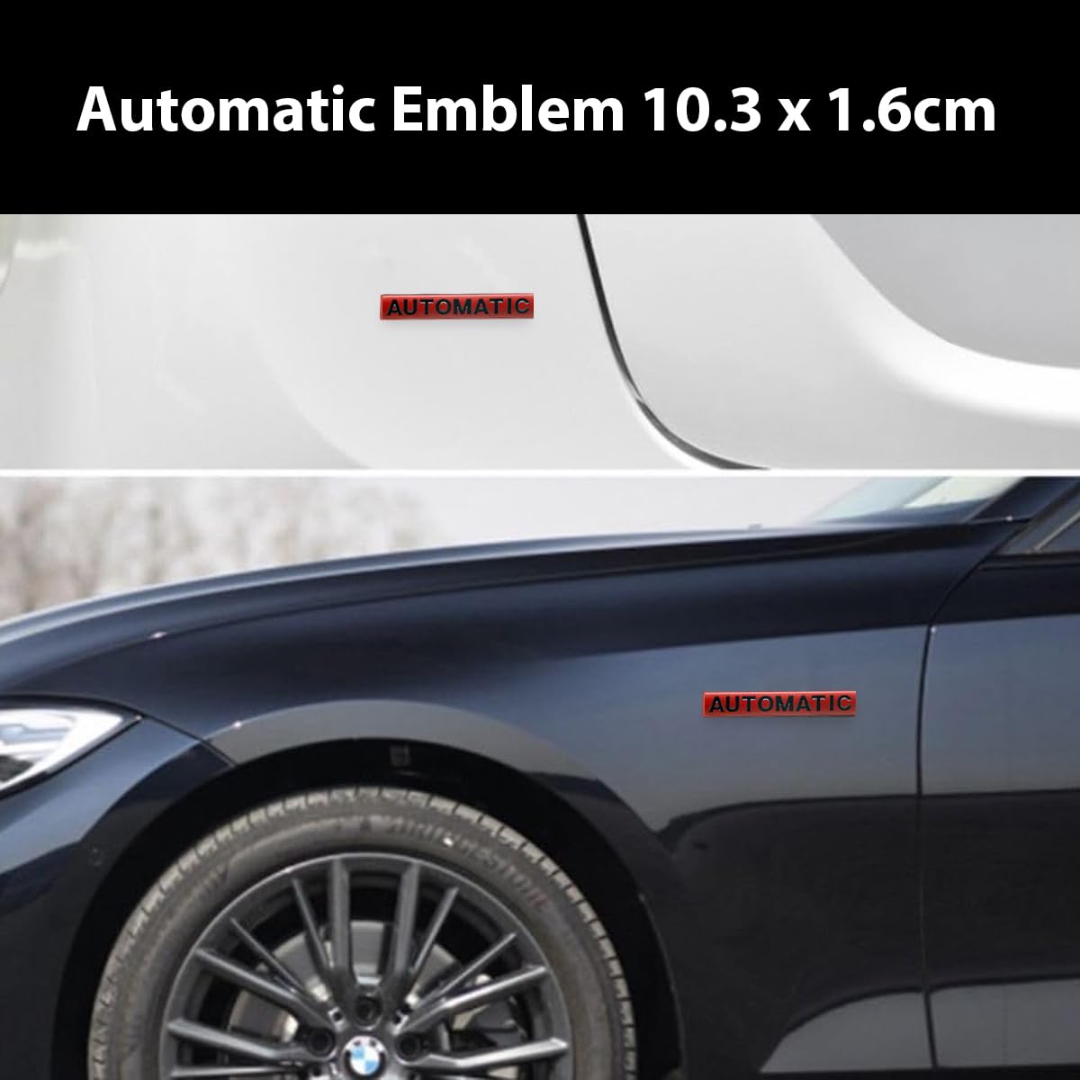 Sakuun Automatic 3D Metal Chrome Sticker Emblem Badge-Stylish Logo for Cars, Bikes & More- Size 10.3x1.6cm- Premium Vehicle Accessories Midnight Red - Image 6 thumbnail
