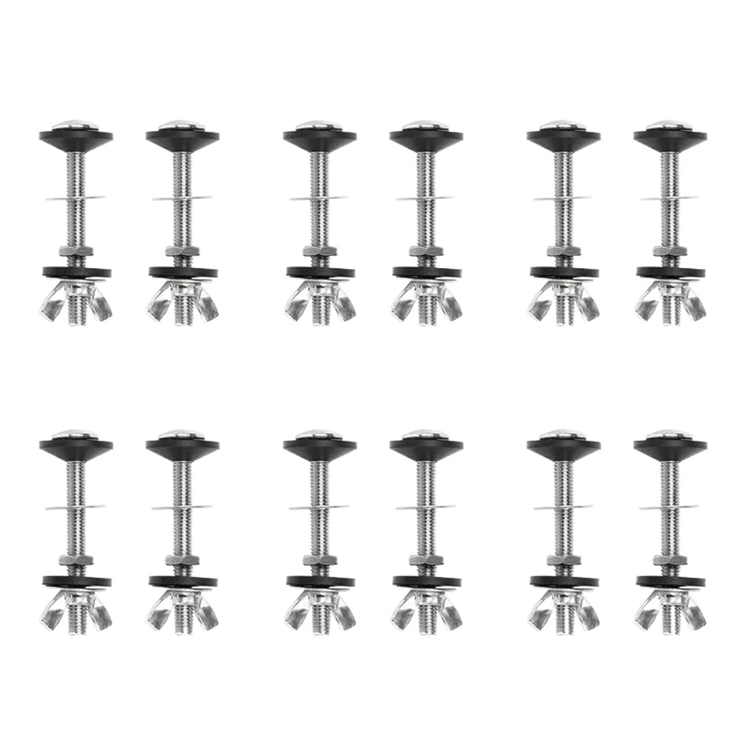 Durable 10Pack Toilet Tank to Bowl Bolt Kits,Stainless Steel Pan Fixing Fitting with Double Gaskets-A78G