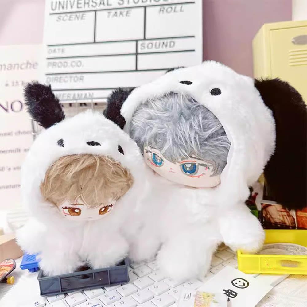 niannyyhouse 10cm~15cm 20cm 40cm Plush Doll Clothes Puppy Onesies Outfit Dolls Accessories Dress Up (White 20cm) - Image 4