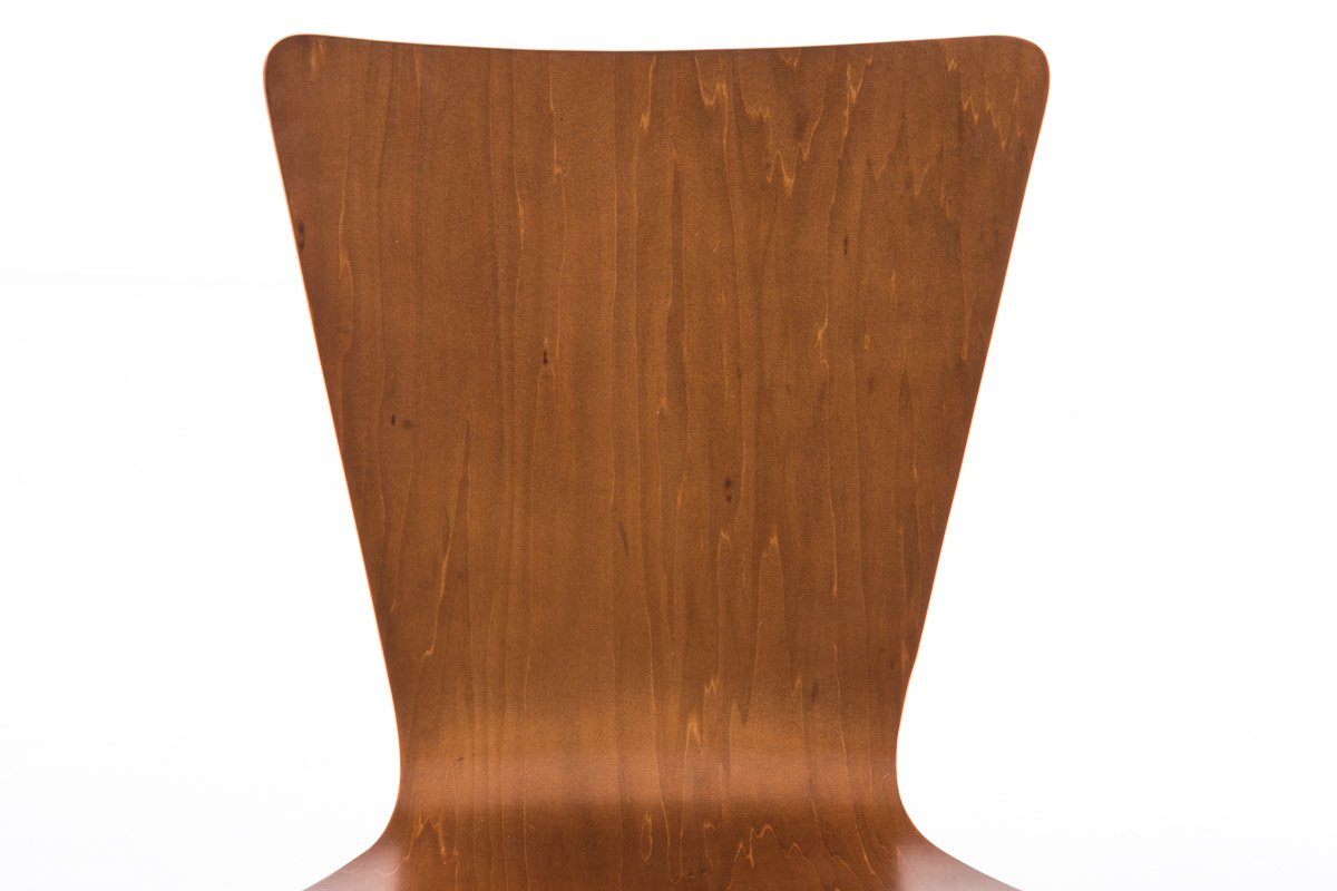 CLP Lot de 2 Chaises Empilables Aaron I Chaises Visiteur en Bois Dossier Siège Ergonomique et Confortable I Hauteur Assise 45 cm I Couleur:, Couleur:Marron