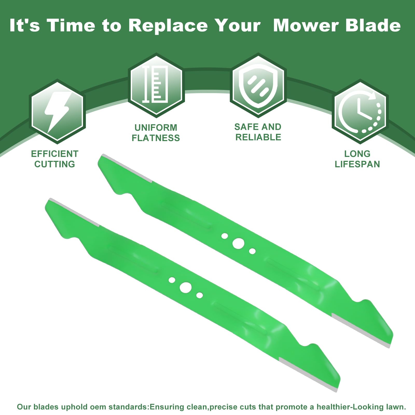 Ketofa Paquete de 2 cuchillas de repuesto para cortacésped AB2100 para modelos EGO Power+ de 56 V – Mulching, embolsado y descarga lateral 3 en 1, color verde