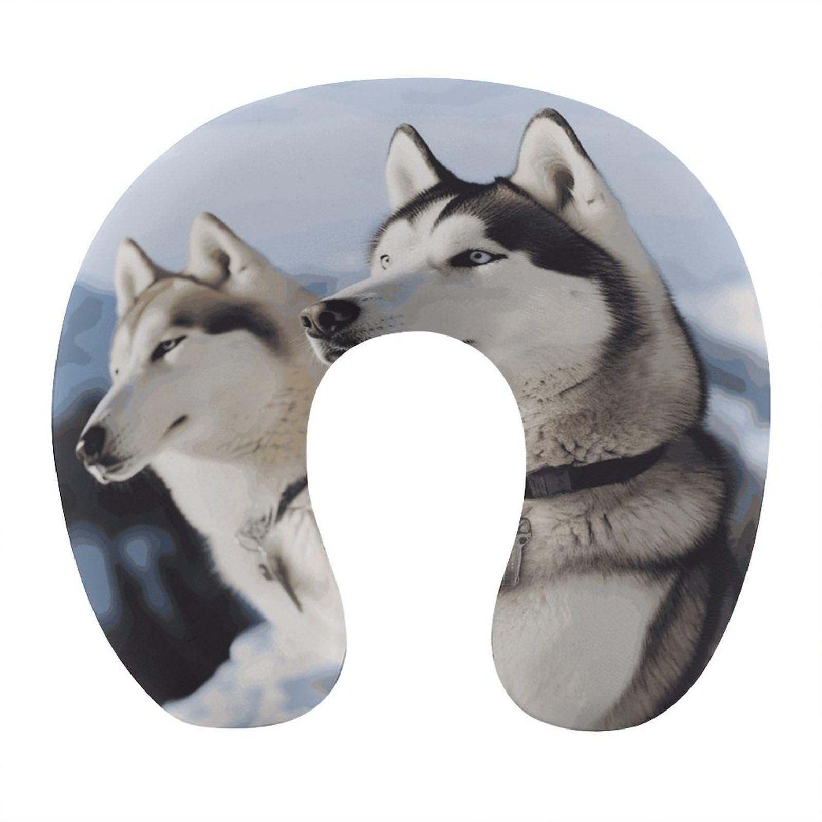 Btcowzrv Style Husky Dogs U Shaped Neck Pillow Travel Pillows