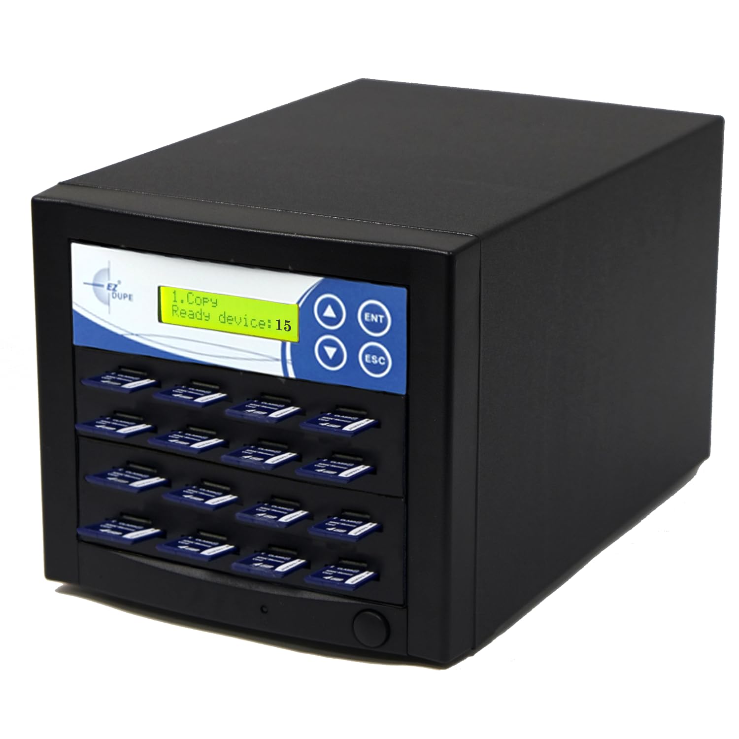 EZ Dupe 1 to 15 SD Duplicator - 2GB/Min - Multiple Secure Digital & MicroSD SDHC SDXC Micro Flash Drive Memory Card Standalone Copier & Eraser/Sanitizer - at Copy Speed up to 35mb/Sec (SD15-SSP)