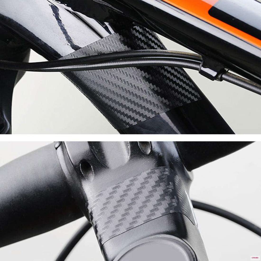 Pellicola Protettiva Per Telaio Bici - 3 Pezzi Motivo Carbonio | Anti-Graffi E Impermeabile