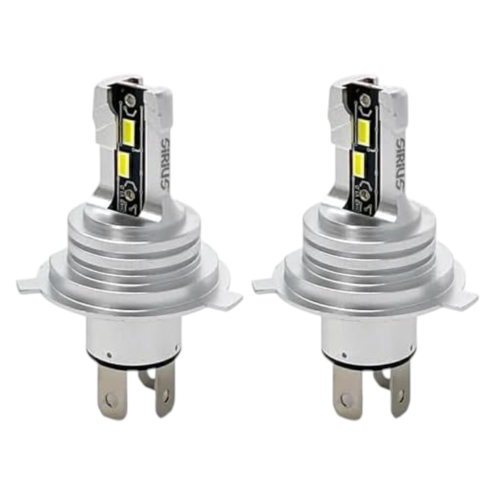 Coppia Lampadine LED H4 Junior Series - Luce Bianca 6000K 12V Attacco P43t Design Compatto All-in-One - Compatibile, Non Originale