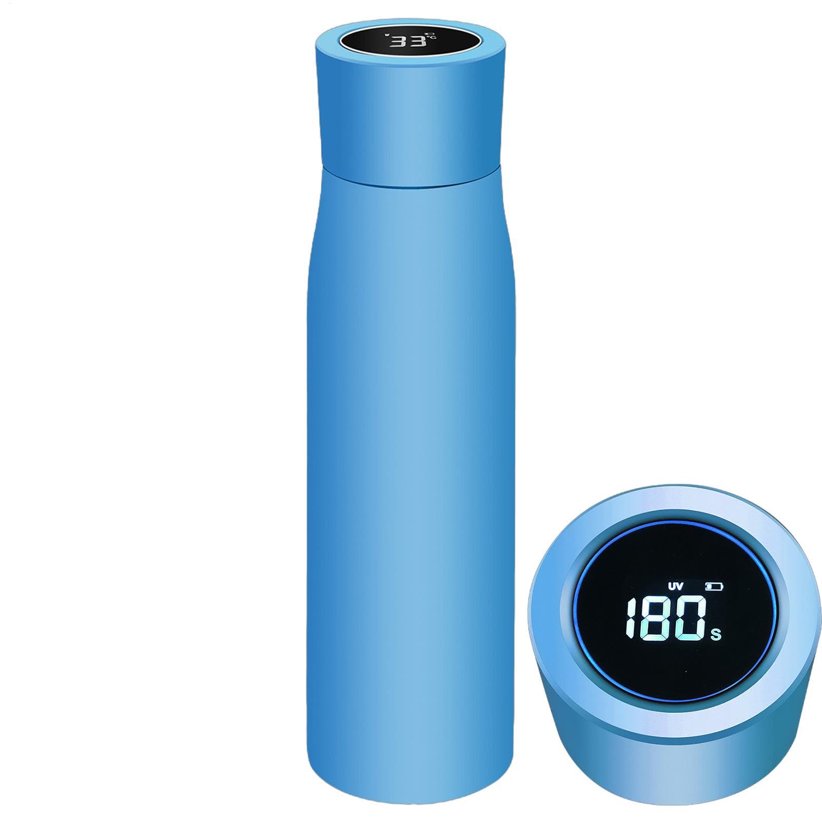 Intelligente Wasserflasche mit Erinnerung an das Trinken von Wasser – | Wasserflaschen aus Edelstahl, Thermosflasche mit Temperaturanzeige mit intelligentem Wecker | Flasche aus Edelstahl