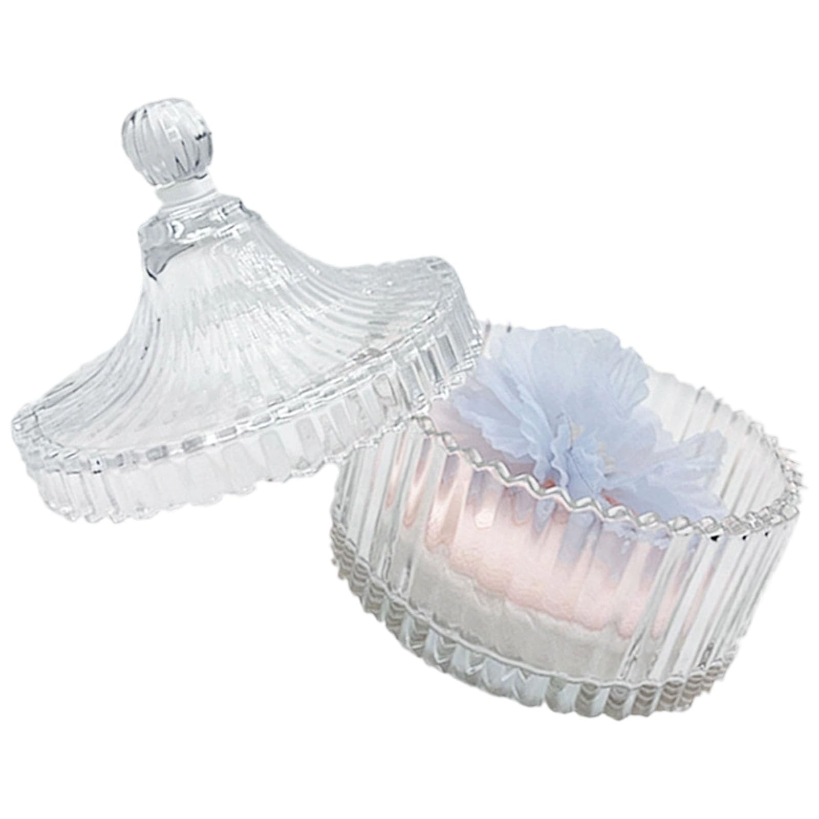 Elnwnnkc Decorative Flower Oriented Glass Cosmetic Jar with Recyclable Powder Breath for Gentle Application Double Partial Makeup Breath Planner