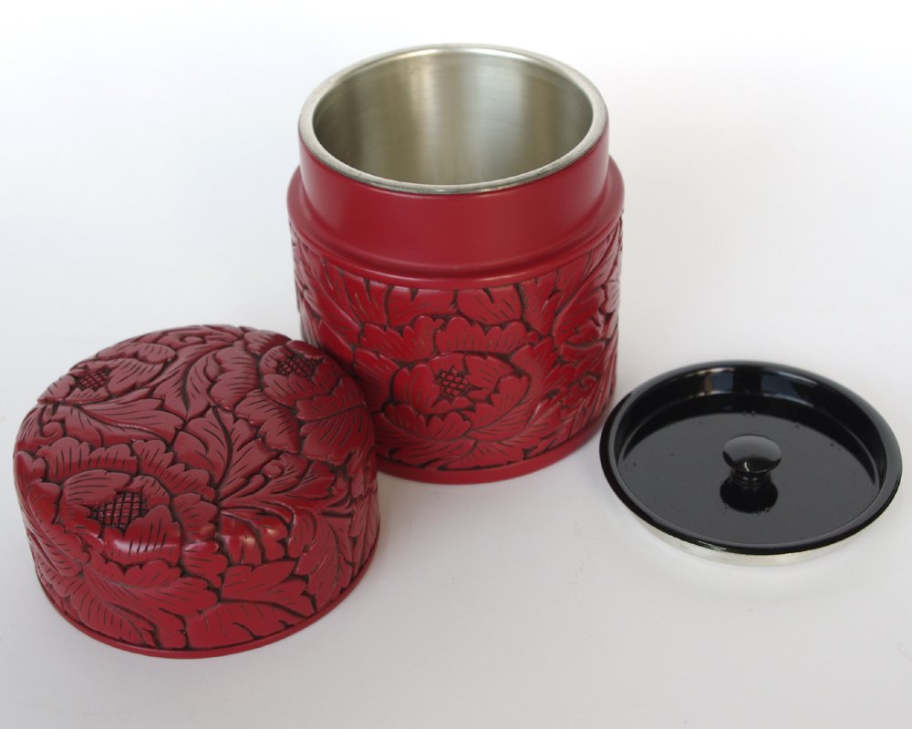 伝統工芸 村上木彫堆朱 茶筒