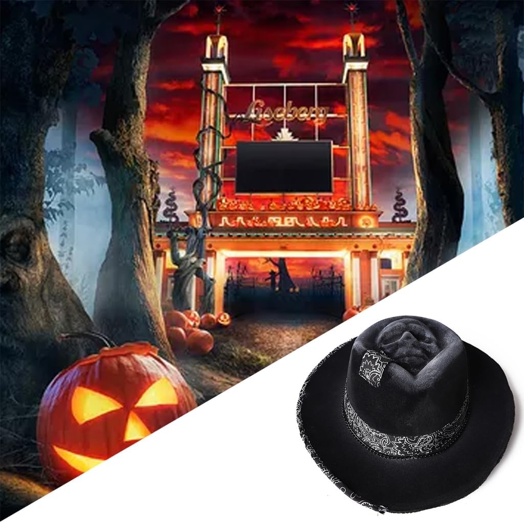 Cowboy Hat, Halloween Skull Cowboy Hat Spooky and Stylish Headwear for Masquerade Fashionable and Eye-catching Accessory
