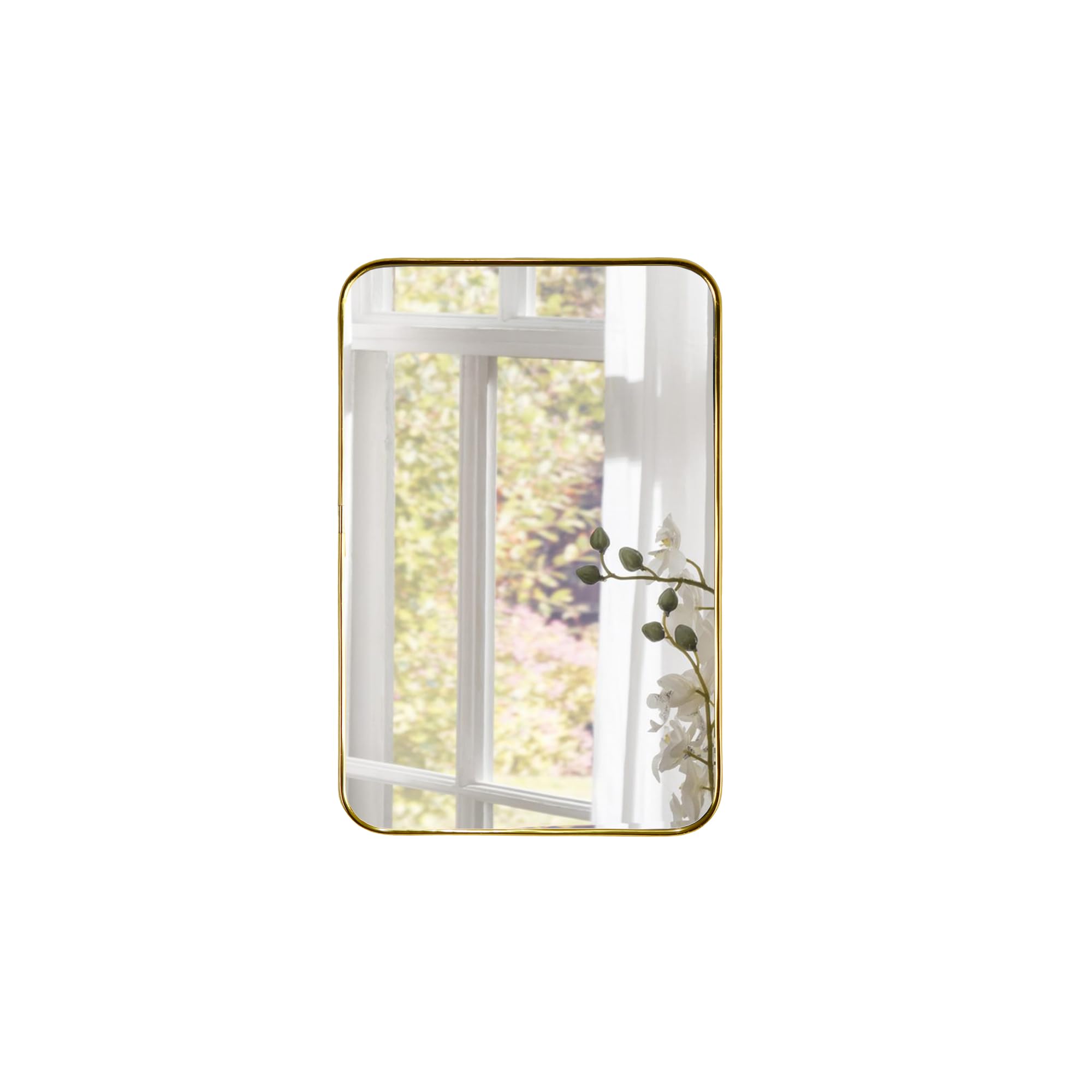 Funerom 20 x 30 cm Plastic Framed Rectangle Bathroom Acrylic Mirrors Modern Decorative for Restroom, Farmhouse