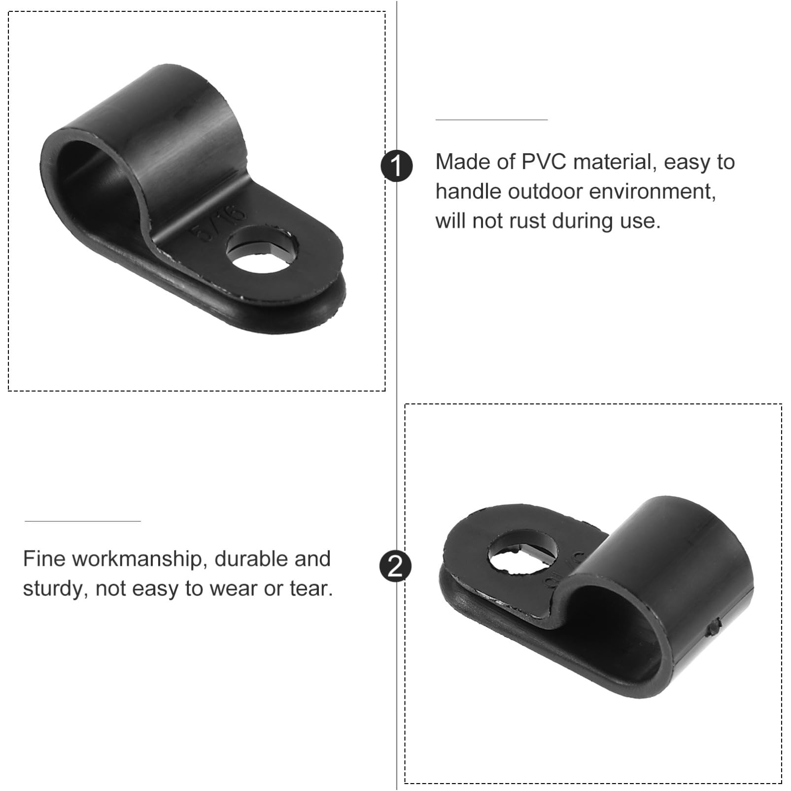 COSMEVIVI Rope Light Mounting Clips 7.9mm Cable Wire Clips Clamp for Wire Management Cable Clamps Wire Holder Wall Fasteners