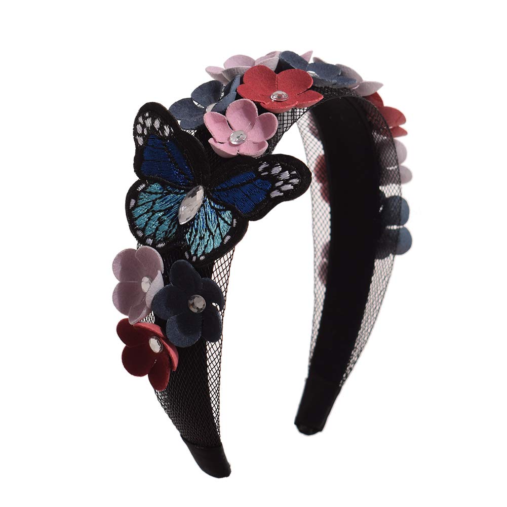 GRACEART 3D Schmetterling Stirnbänder Mädchen Braut Blumenkrone Stirnband Haarband Kopfstück zum Hochzeit Parteien Halloween Kopfschmuck