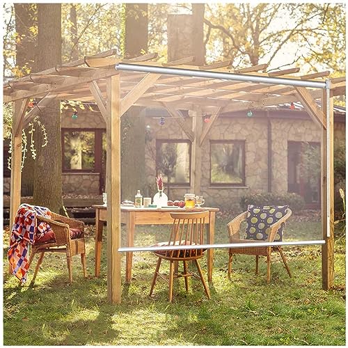 Sonakia Estores Enrollables PVC Impermeables Transparentes, Persiana Enrollable Claro Exterior, Cortinas Divisorias, Persianas Enrollables para Puertas y Ventanas De Cristal,WxH-80x140cm/31.5 * 55in