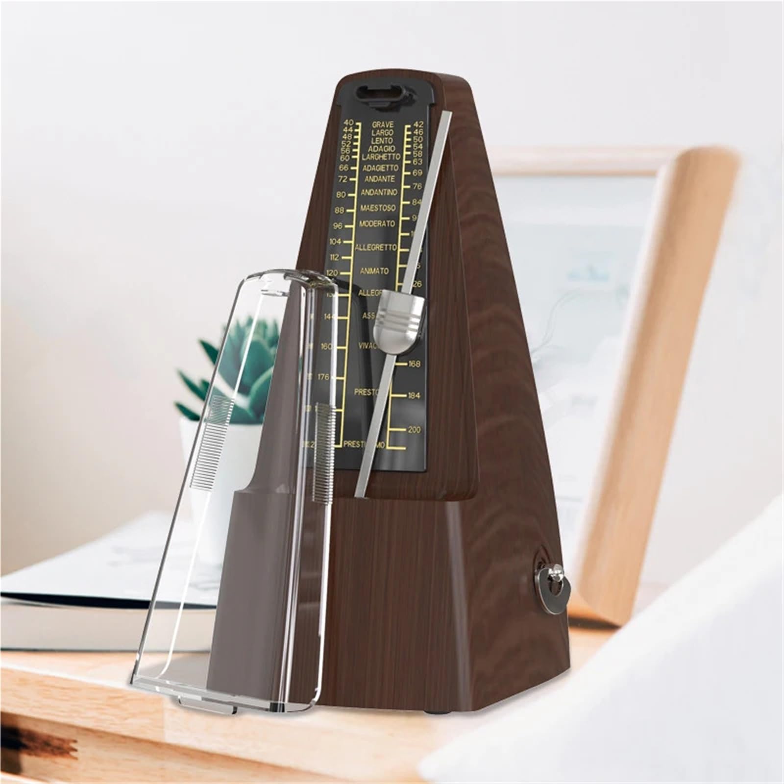 Metrónomos mecánicos for piano, guitarra, violín, bombo y otros instrumentos musicales, sonido potente(Black)