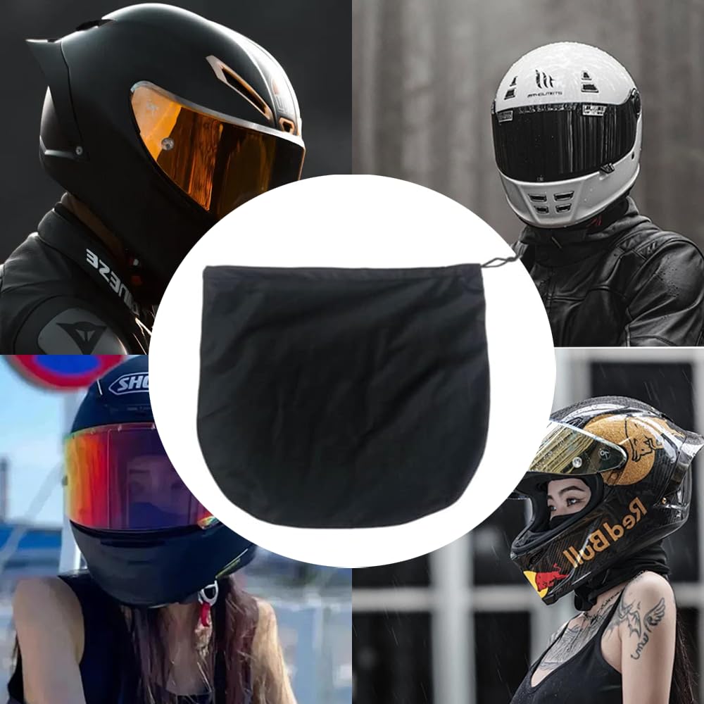 3 Stück Tragbare Motorradhelmtasche,Schwarz Helmtasche Motorrad,Universal Motorrad Helm Tasche,47x43cm Plüsch,für Motorradhelm, Fahrradhelme, Skihelme, Basketball, Fitness