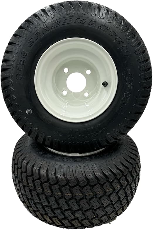 Set of 2-18x8.50-8 White Wheel Assembly