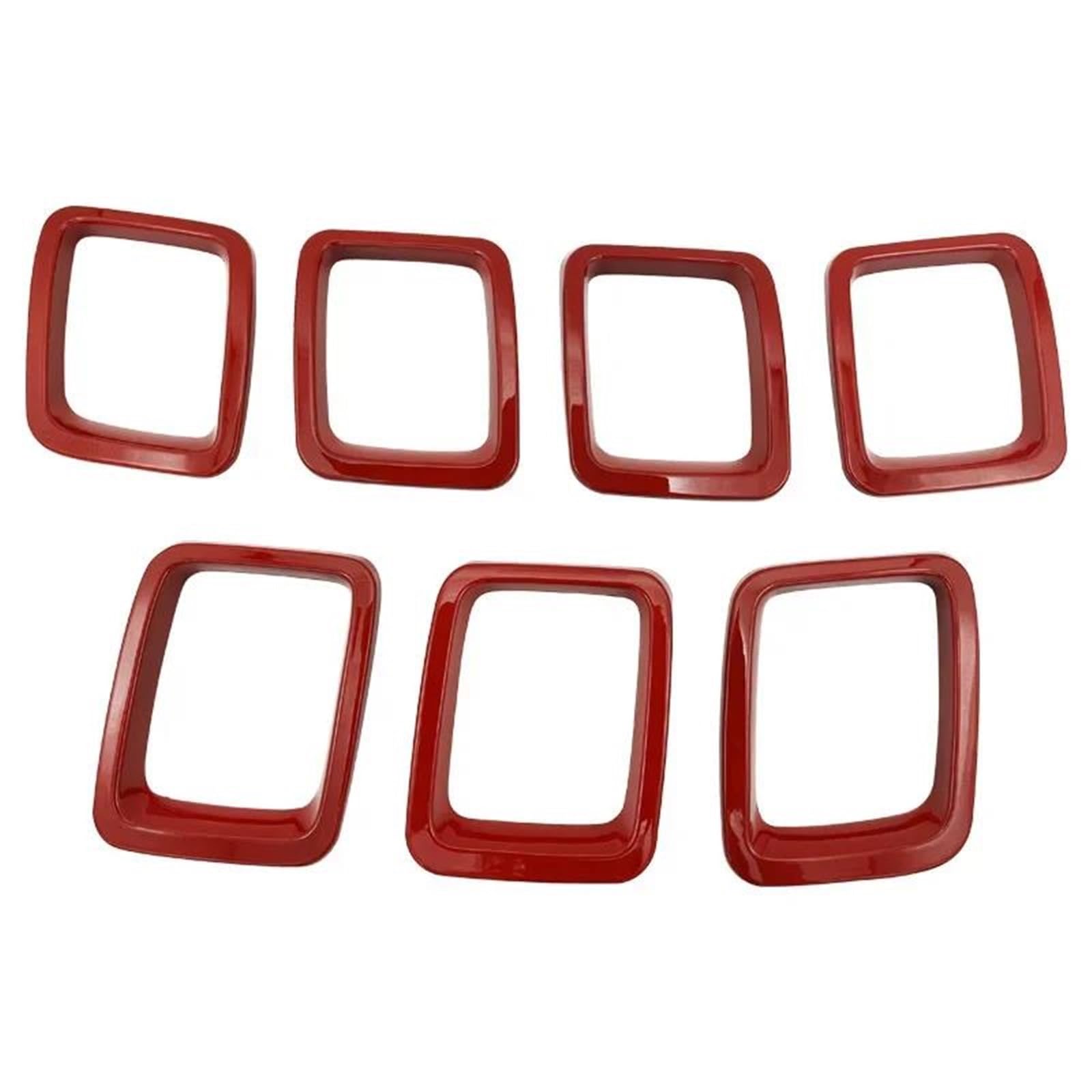 Insertos de rejilla roja Jeep Compass 2017-2020 para un look urbano 7
