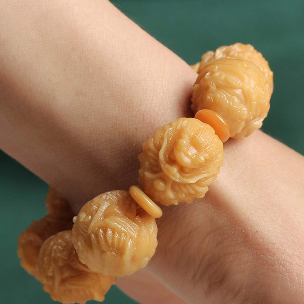 Bracciale con Perline di Buddha Meditazione Buddista tibetana con Intaglio Dio della ricchezza/Pi Yao/Pi Xiu Modello Bracciale Rigido Gioielli Unisex, San Valentino