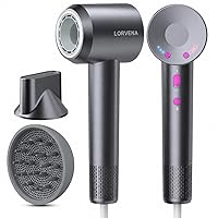 LORVENA Asciugacapelli Professionale Ionico 1600W Phon Capelli Potente 160000 RPM
