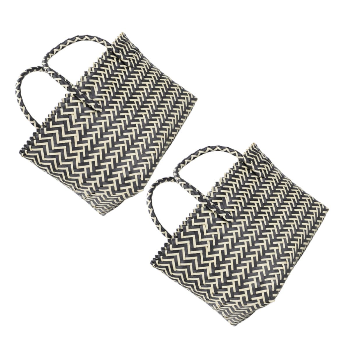 Panier tressé plastique à anse robuste pour légumes et courses bio