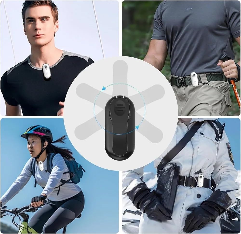 Caméra Sport 4K WiFi Étanche Aimanté Mains Libres - Mini Action Cam Portable avec Clip 360° Angle 120°,Enregistrement en Boucle, Caméra Vlog POV pour Moto Casque,Velo, Équitation, Ski et Animaux Blanc