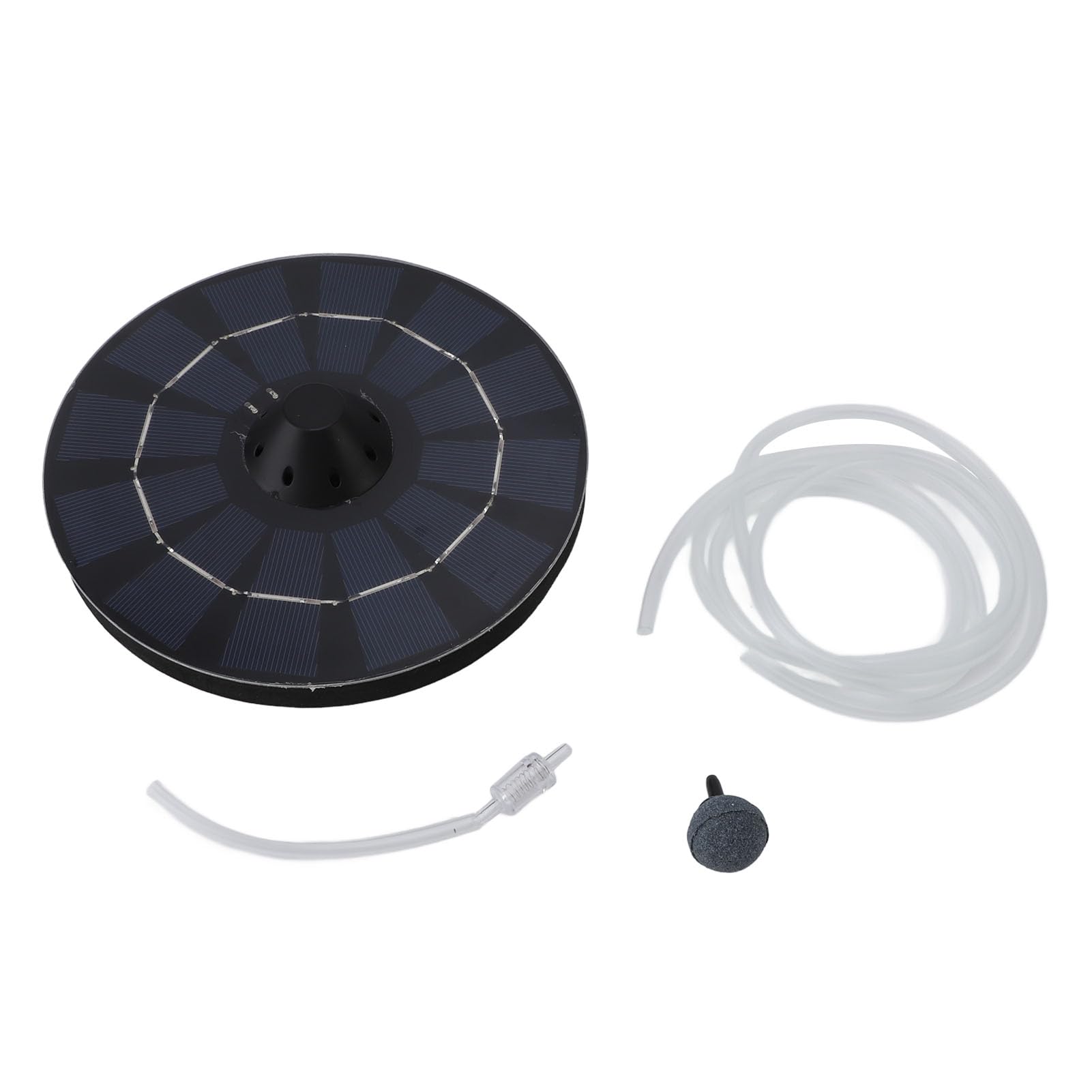 2.5W Solar Floating Pond Aerator with Air Hoses Bubble Stones, Floating Solar Water Fountain Pump for Bird Bath Garden Pond Pool Outdoor with Water Level Sensor