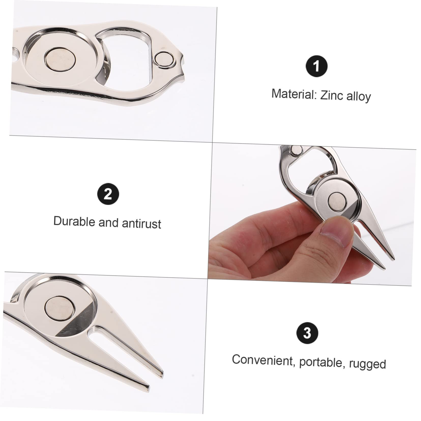 KICHOUSE 1Pc Golfs Divot Repair Tool with Ball Marker Versatile Golfs Fork for Alignment and Swing Checks Present for Golfers Special Occasions