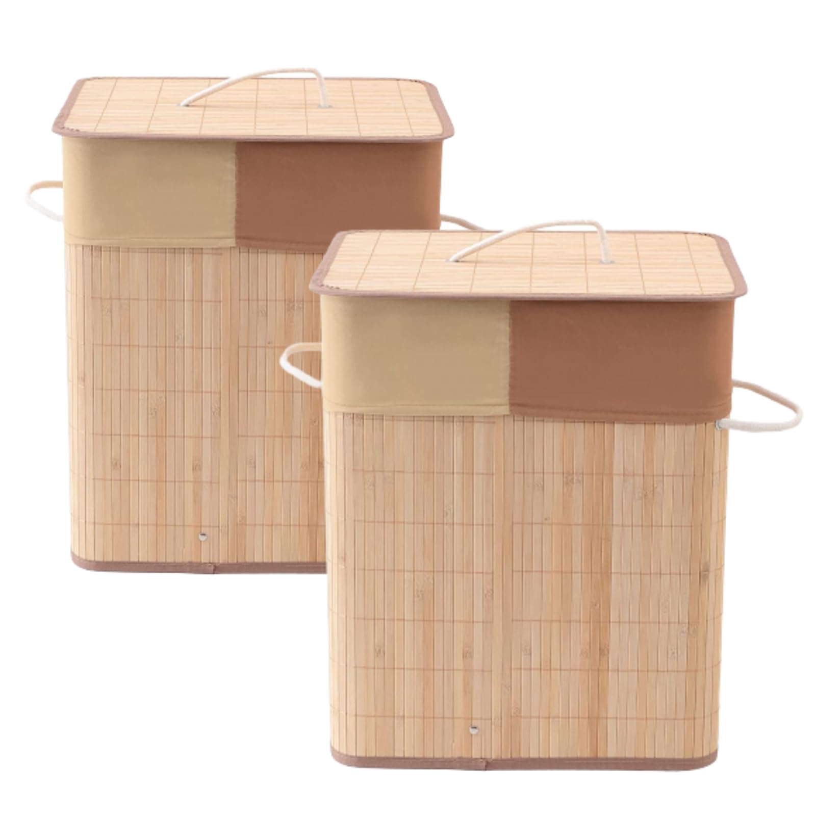 SAVYA HOME Bamboo Laundry basket with lid | Laundry bags for clothes | Foldable & Durable with liner bag | Perfect cloth basket, toys organiser storage | Light Brown (1) (1) (Pack of 1) (2) (B0CJM426R6) Amazon Price History, Amazon Price Tracker