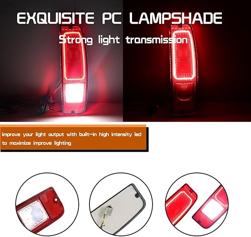 Miniatura 7 de Para 1967-1972 Ford Styleside F100250350 TRUCK,1967-1974 Ford Econoline E100200300,1967-1977 Ford Bronco Carcasa trasera de luz trasera Carcasa roja