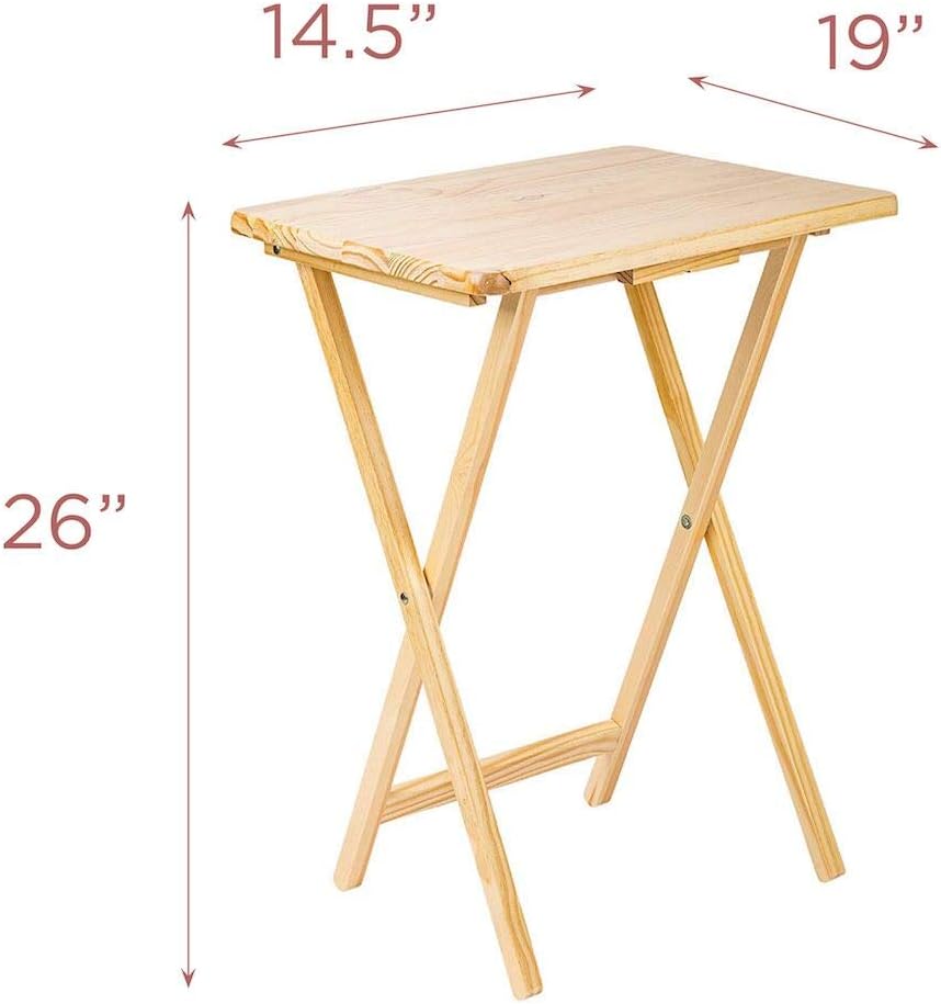 MFS Basics Classic TV Dinner/Snack 4 Table Set with Holder - Natural